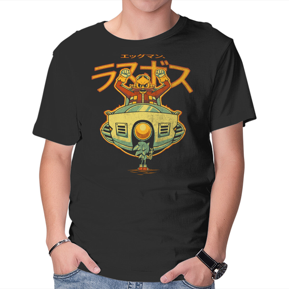 Unisex Crew Neck T-Shirt Robotnik Final Boss Graphic Short Sleeve Casual Tee XXL