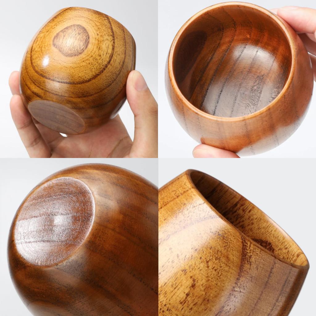 Natural Wood Cup, Teacup, Egg Cup, Wooden Lacquer Cup, Free Cup, Mug, Teacup, Dishwasher Safe, 250ml