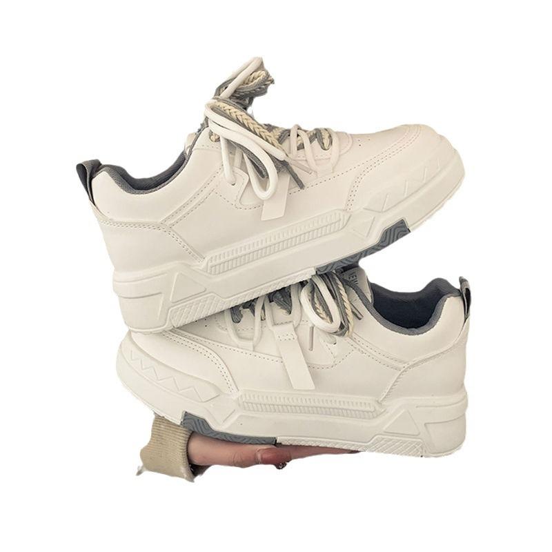 Popular Hong Kong style platform white shoes women's spring and autumn senior sense 2025 new niche versatile casual sports shoes