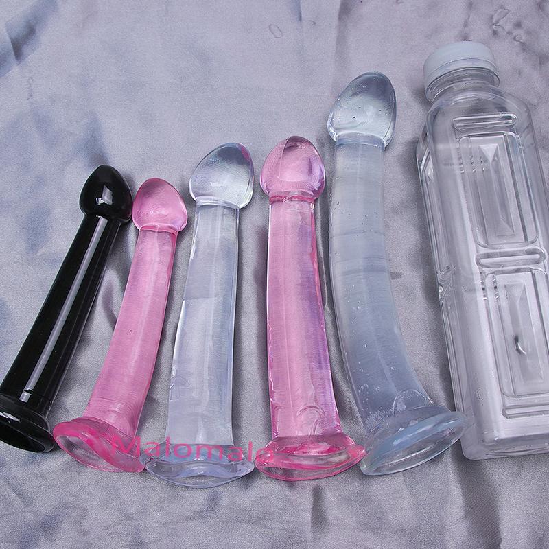 Sotf TPE Transparent Butt Plug Jelly Dildo Cheap 4Sizes Suction Cup Cock Vaginal Masturbation Small Penis Women Man Sex Toys