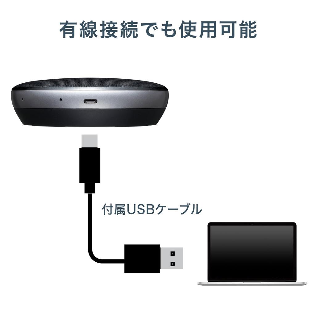 Sanwa Supply Wireless Conference USB 3m Sound Compatible with Speakerphone, 2.4GHz Connection, Range/360° Pickup, Windows/macOS/Chrome OS, MM-WLMSP1