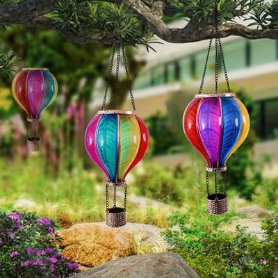 Solar-Heißluftballon Hängelaterne Wasserdichtes Nachtlicht für Garten Terrasse & Bistro Automatisches Ein-/Ausschalten Warmes Leuchten Energiesparende Outdoor-Dekoration für Hof &