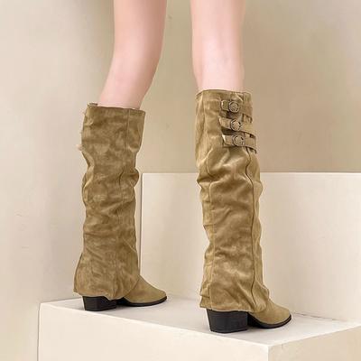 Tall Pleated Pile Boots Removable Two Wear Pointed Pants Boots Autumn Fashion High Heel Knight Boots Women's Boots