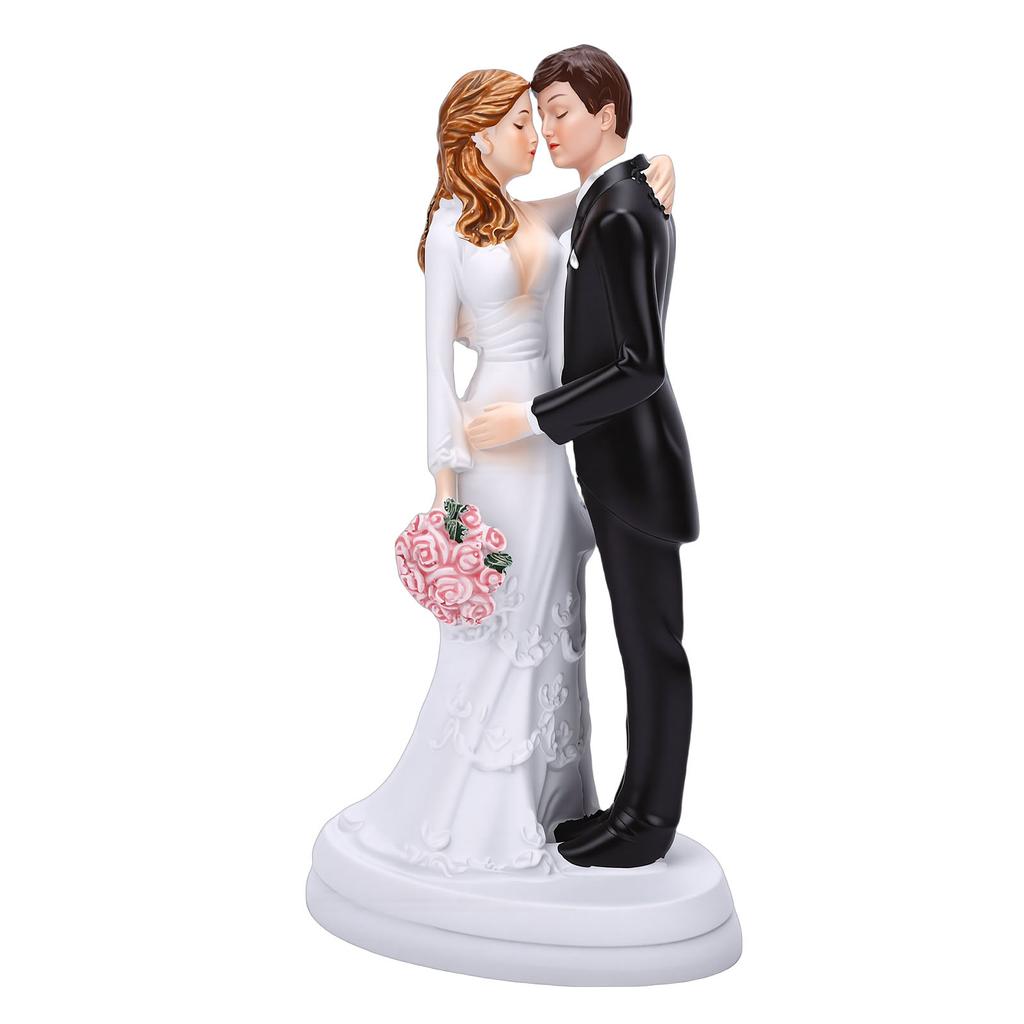 Brautpaar Tortenfigur Harz Romantische Paarskulptur Hochzeitstortenaufsatz für Verlobung Jubiläum