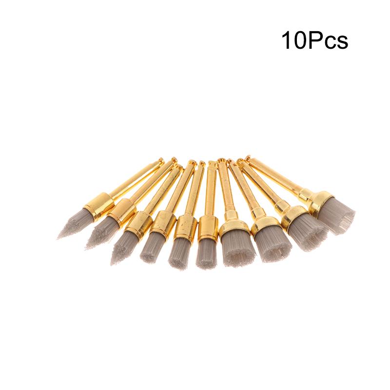 

10 шт. Смешанные стоматологические золотые полировочные щетки Заостренные Плоские Чистящие Полирующие Полировщики Одноразовые Высококачественные