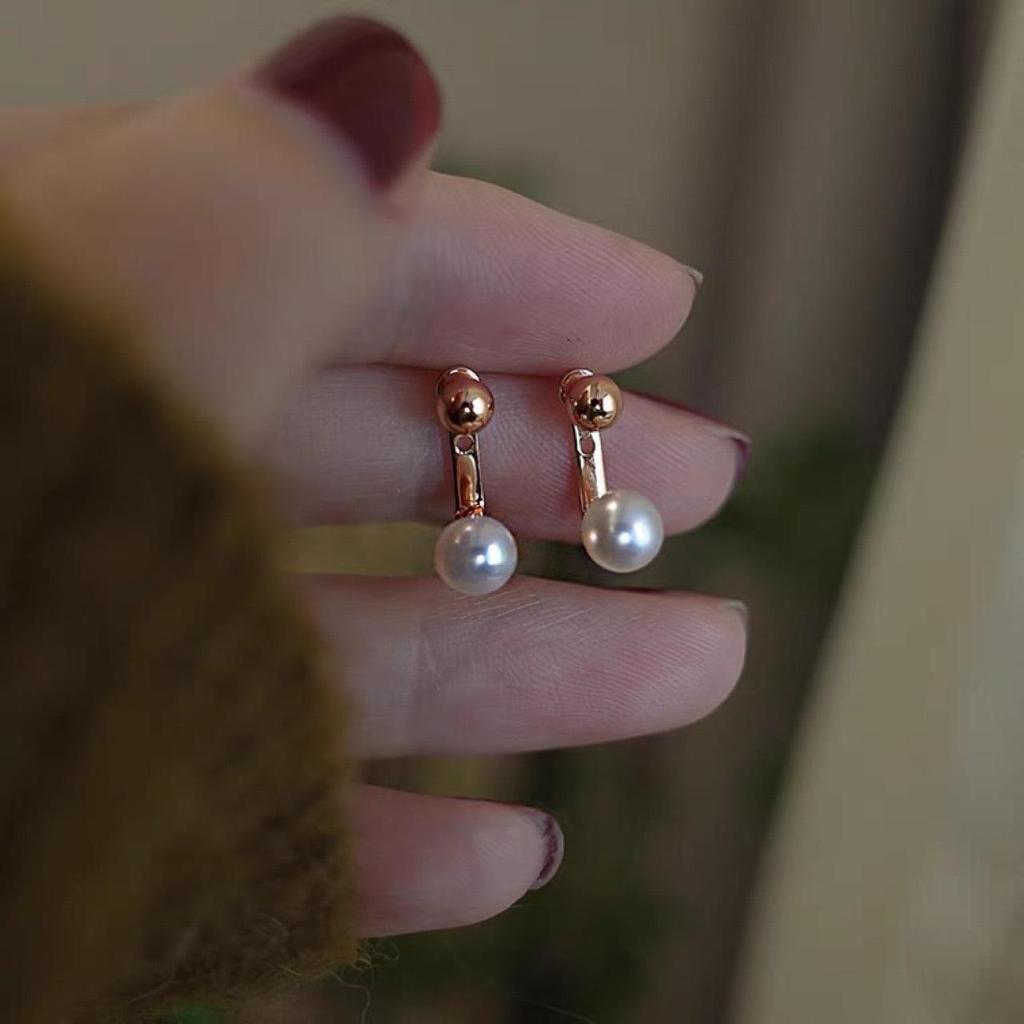 Summer 2024 Light Luxury Freshwater Pearl Gold Earrings for Women