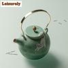 111ml Green Hand-painted Cat Teapot Luxury Tea Infuser Pot Tea Maker Kettle With Ball Hole Chinese Tea Set Accessories Ornaments