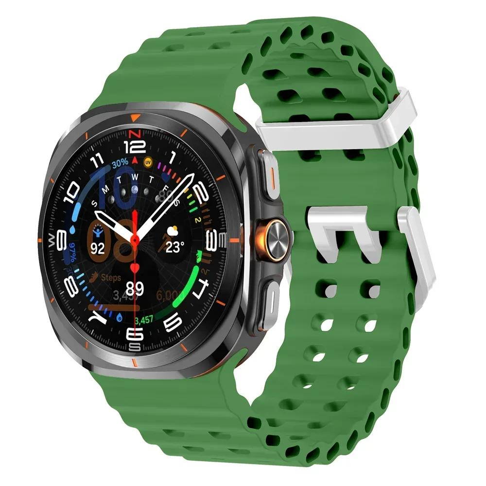 Galaxy Watch Ultra Marine Band Accessories Silicone Sport Bracelet Correa For Samsung Galaxy Watch 7 Ultra 47mm Original Strap