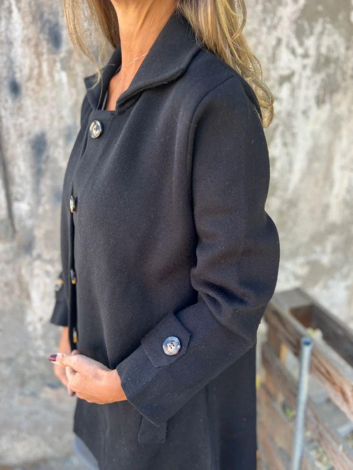 2025 autumn and winter new women's clothing solid color lapel with pocket cardigan single-breasted medium and long coat
