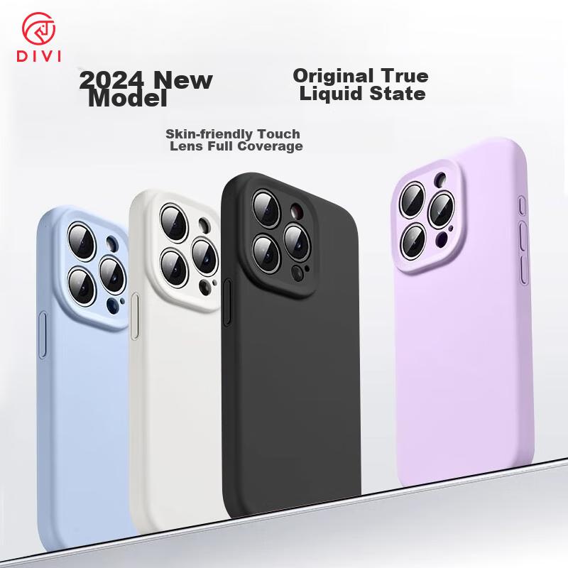 Official Version Real Liquid StateIPhone 13 Case, Liquid Silicone Full Camera Protection Ultra-Thin Shockproof Anti-Scratch Case, Black