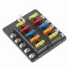 10?Way Screw Nut Terminal Fuse Box Blade Fuse Block Holders with LED Indicator for Car Boat