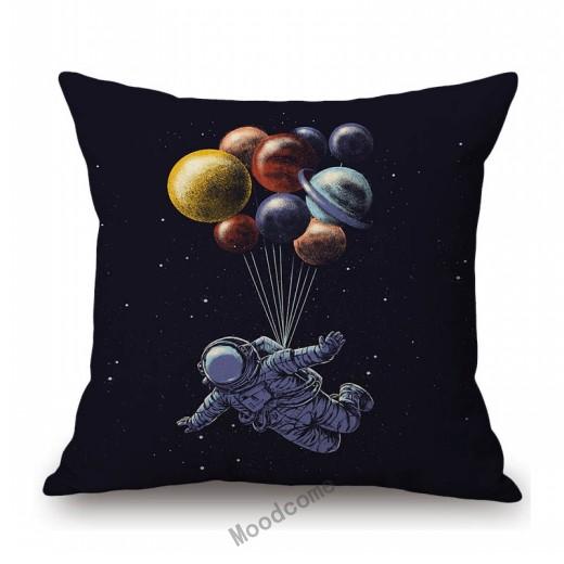 Universe Galaxy Planets Mars Venus Jupiter Astronaut Print Sofa Throw Pillow Cover Restaurant Bookstore Decoration Cushion Cover