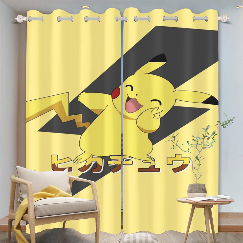 Miniso animacinis Pikachu užuolaidos svetainei animacinis išardomas miegamajam premium užuolaida blokuojanti šviesą poliesteris idealus sėdėjimui