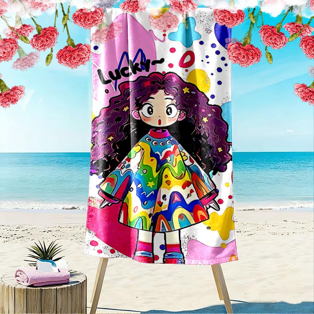 Colorful Cartoon Character Towel A must-have beach towel for beach travel