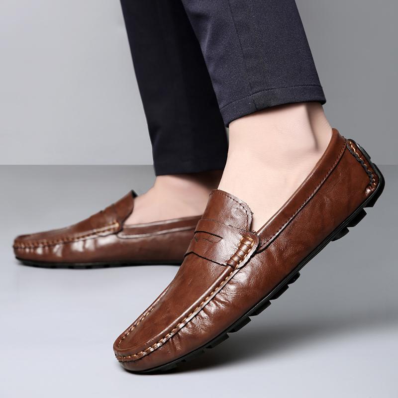Grote Maat 47 Leren Penny Heren Loafers en Slip-ons Casual Schoenen Heren Moccasins 2026 Zomer Slip-On Platte Schoenen Heren Rijschoenen