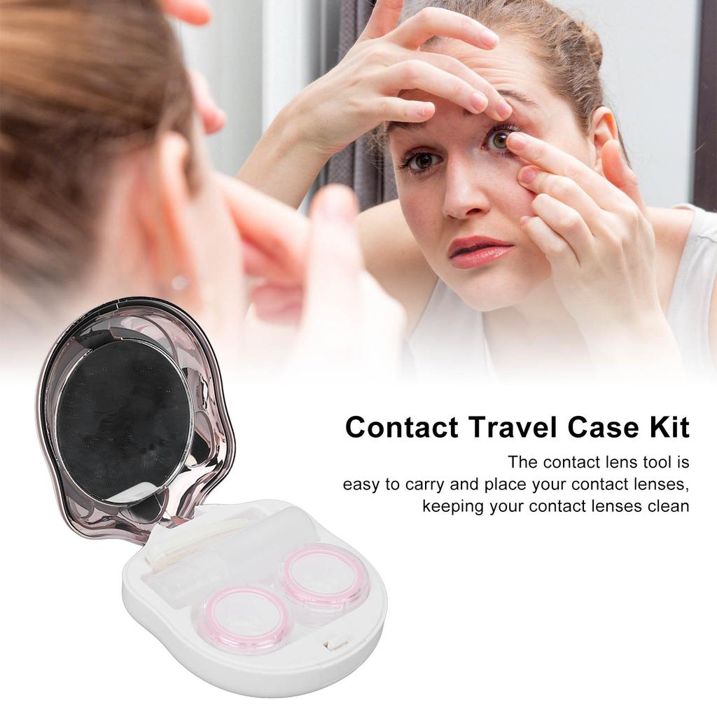 Contact Lens Case Mirror Look Cartoon NaPAW Plastic Material Lightweight Portable Travel Contact Lens Container