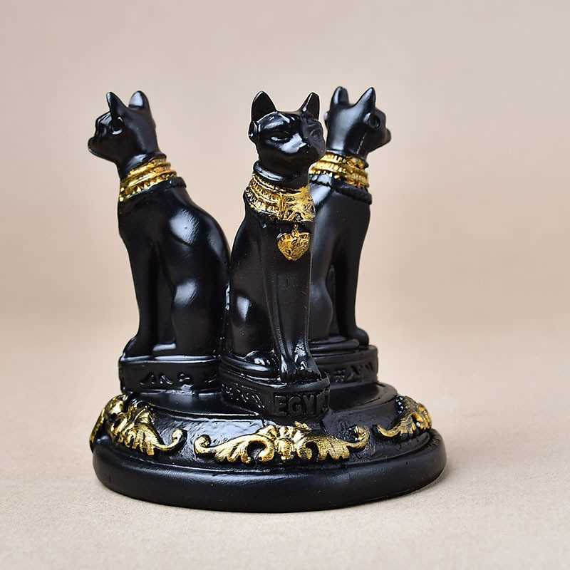 1 Artikel Diffusor Katze Kristallkugel Ständer Katzenform Kugelhalter Dreifache Ägyptische Displaybasis Harzfigur Statue Bürogebrauch HomeDecor