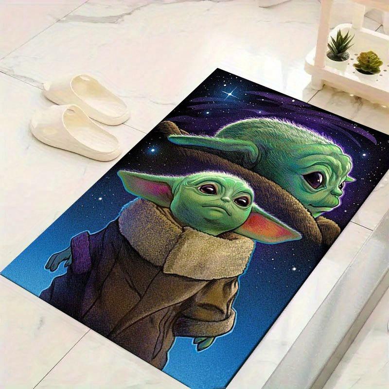 

1 шт. Килим із візерунком Йоди з «Зоряних воєн» від Disney, килимок для зони, килим протиковзкий, килимок для підлоги, що миється вручну, підходить для вітальні, спальні, декору дому 60cm by 90cm