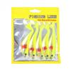 5 pz T-tail Richiamo Morbido di Pesca Bionic Bass Pike Con Occhi 3D Artificiale 8.8 cm Attrezzatura Da Pesca
