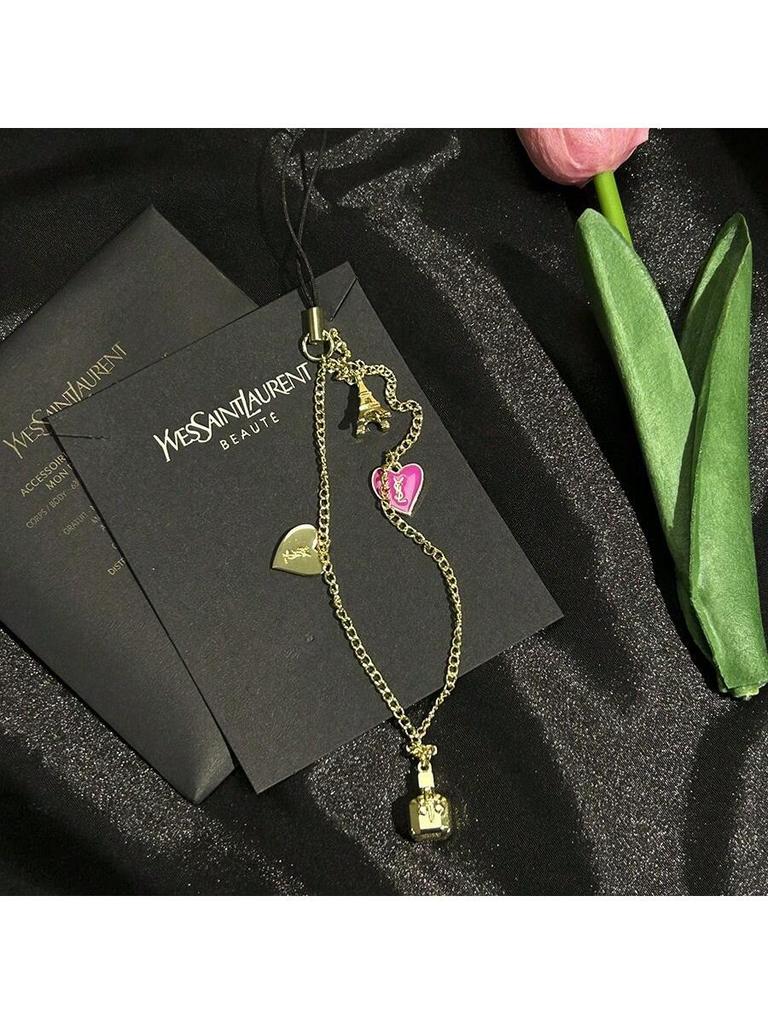 YSL Women's Phone Charm and Key Chain, Sweet and Cute, Exquisite and High-end, Suitable for Daily Use and As a Gift.