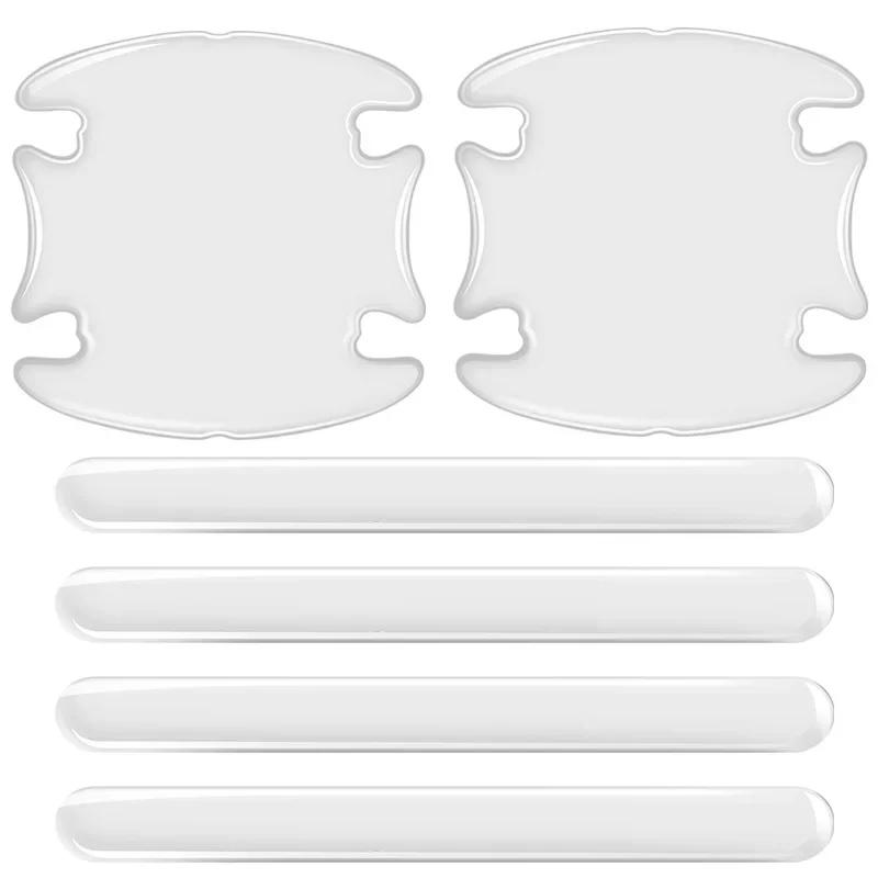 Car Door Handle Bowl Scratch Transparent Stickers Protective Invisible Silicon Rearview Mirror Anti-collision Protection Strip