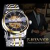 Winner Nowy Zegarek Mechaniczny Automatyczny typu Skeleton w Stylu Biznesowym Top Męski Zegarek z Mozaiką Diamentową Rzymska Tarcza