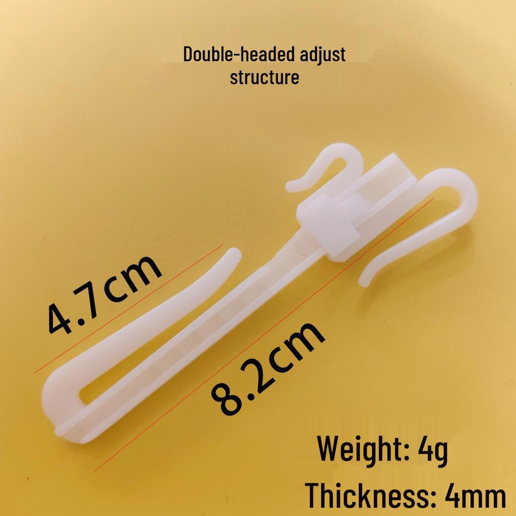 Adjustable Double-Prong Curtain Hooks - Metal & Plastic Serpentine Design