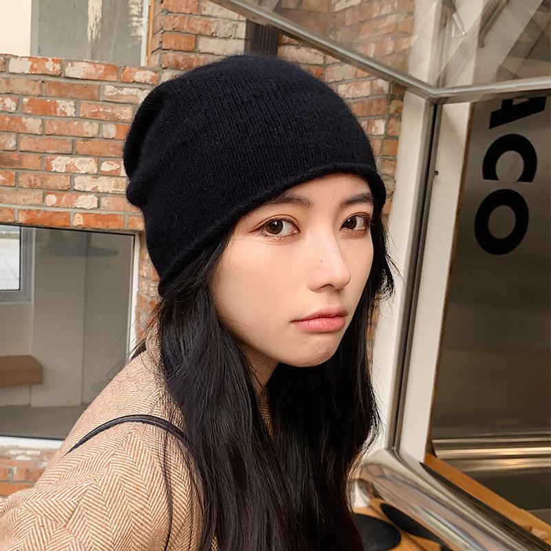 Autumn and Winter Warm Woolen Hat Cold Hat Japanese Fashion Hat Warm Pile Hat Elastic Cap Circumference Simple