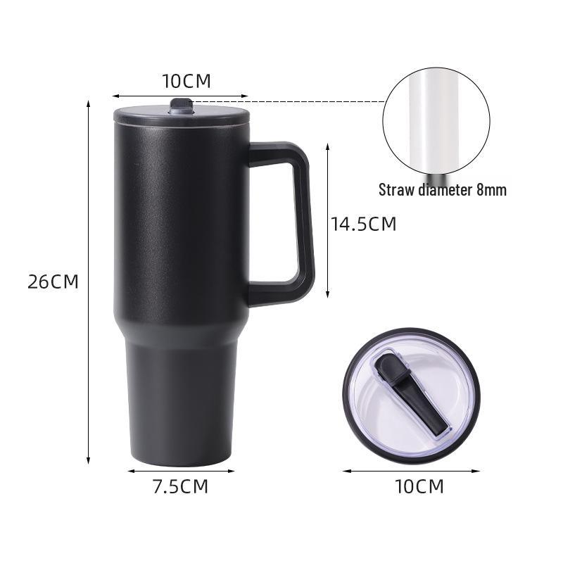 40oz Bärbar Rostfri Dubbelväggig Ismugg med Sugrör - Stor Kapacitet & Isolerad.