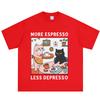 Fashion Funny Cat More Espresso Less Depresso T Shirt Unisex Unisex Aesthetic Vintage Tshirt Cartoon Cute Cotton Oversized T Shirts