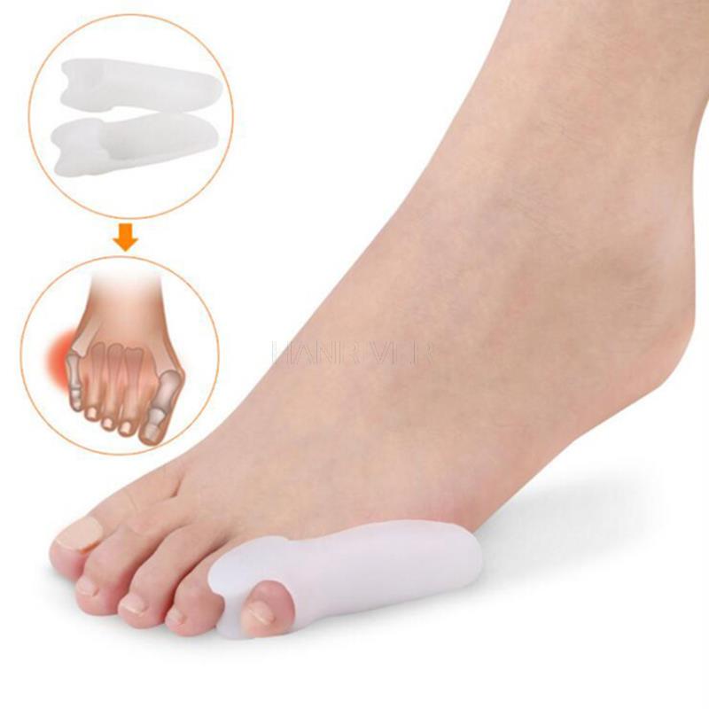 2 Pcs= 1 Pair Little Toe Varus Separator Bunion Overlapping Corrector Silicone Pad Thumb Valgus Straighten Orthosis