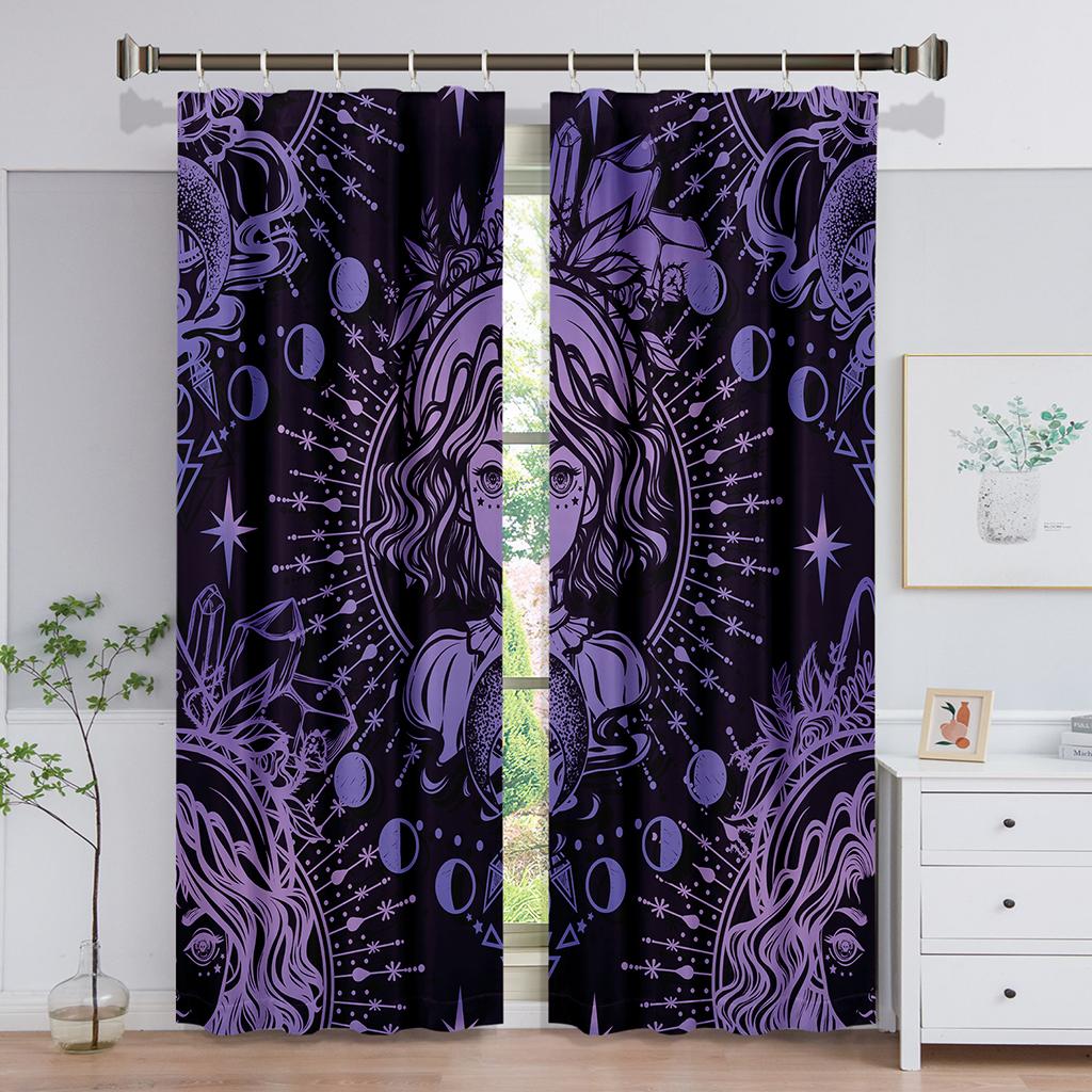 Tarot Mandala Spiritural Vibrant Window Panel Drapes in Children Bedroom Living Room Hall Treatments Kitchen Decoration Drapes Blinds