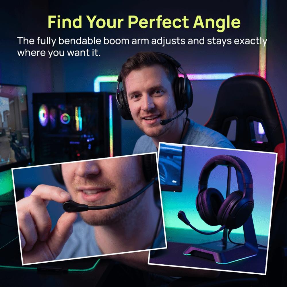 Flexible and Bendable Detachable Game Mic for ROG Delta S Gaming Headset Voice Communication
