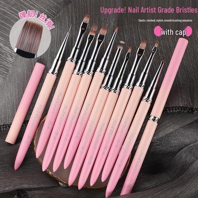 Premium Nail Art Pinselset: Farbverlauf-, Liner-, Aufbau- und Gellack-Funktionspinsel für Techniker.