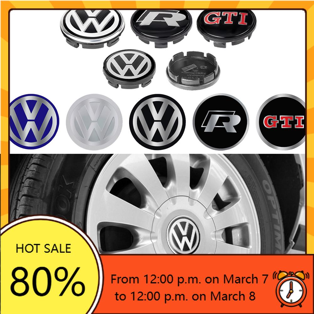 For VW Volkswagen Jetta MK5 Golf 4Pcs Car Styling Aluminum Wheel Center Hub Caps Stickers Cover For Volkswagen GTI Golf Polo VW