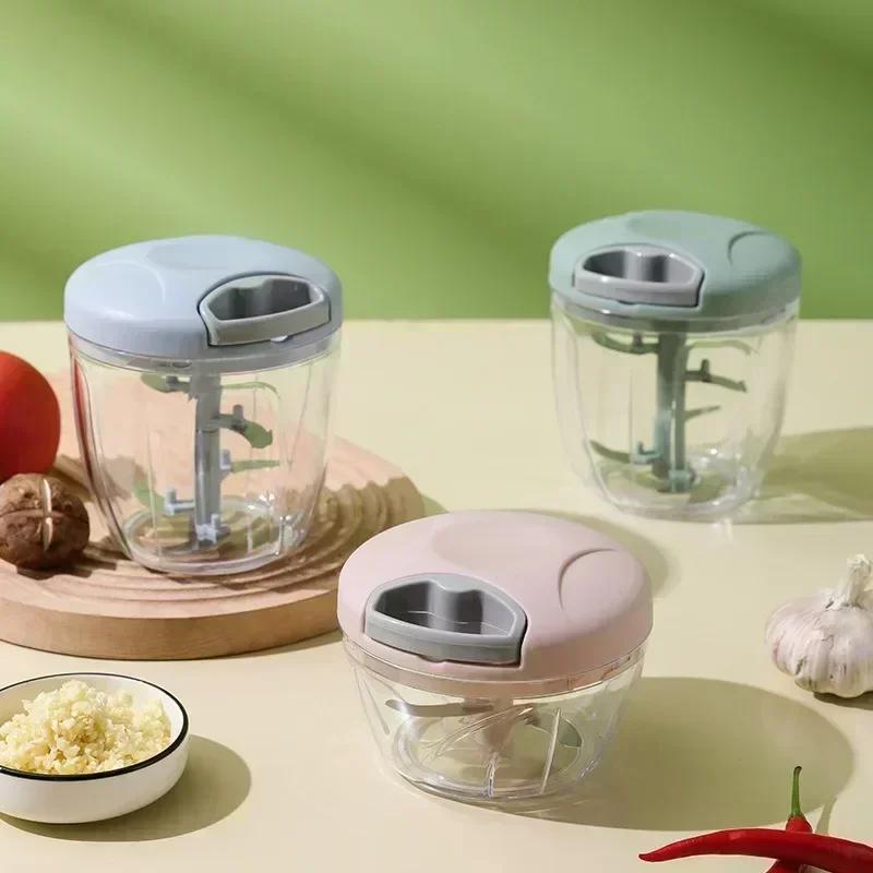 Large Manual Garlic Crusher Mincer Durable Kitchen Garlic Masher Meat Grinder Multi-Function Easy Clean Baby Food Mini Processor