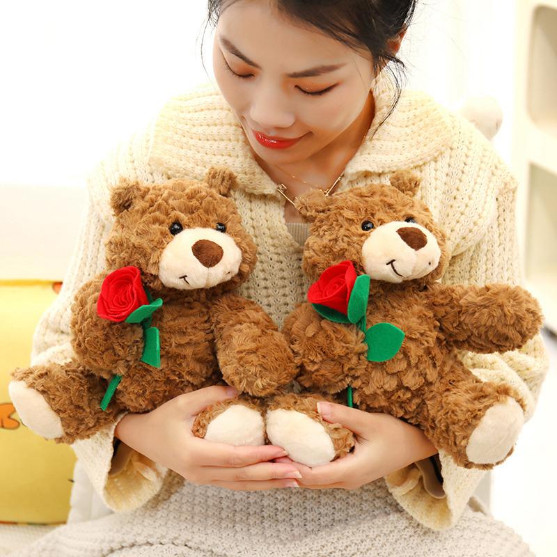 Rose Bear Teddy Bear Doll Plush Toy Hug Bear Doll Girl Company Soothing Doll
