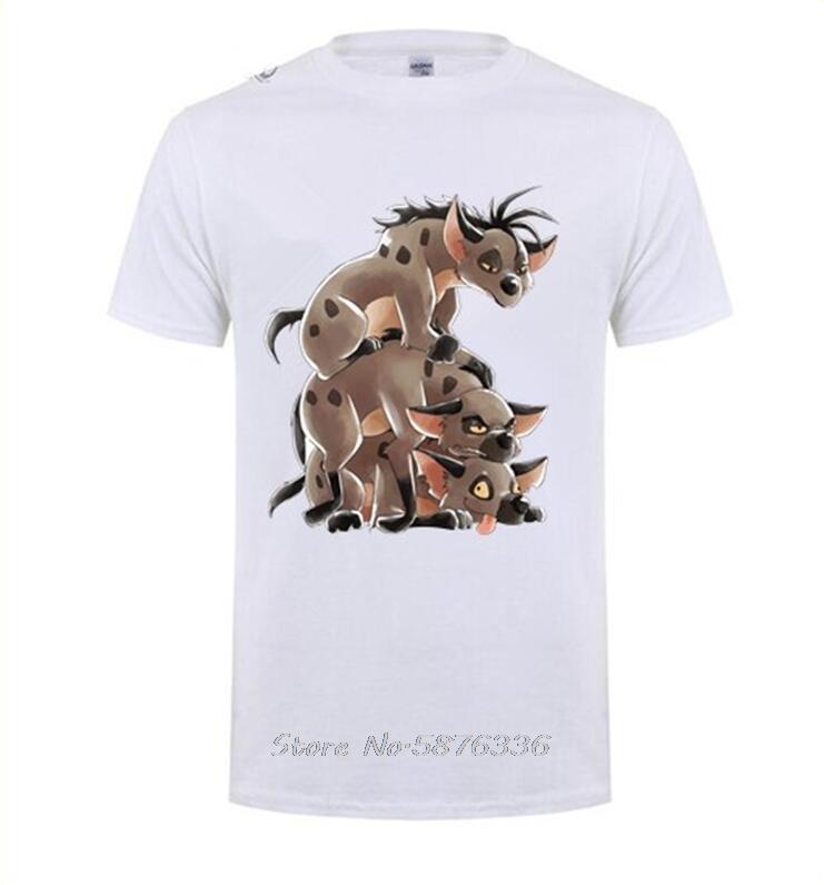 Fashion Print Hyena Stack T Shirt Unisex Mufasa Tshirt Male Lion King Simba Tshirt Harajuku Cotton Tops Hipster Tee Shirt S