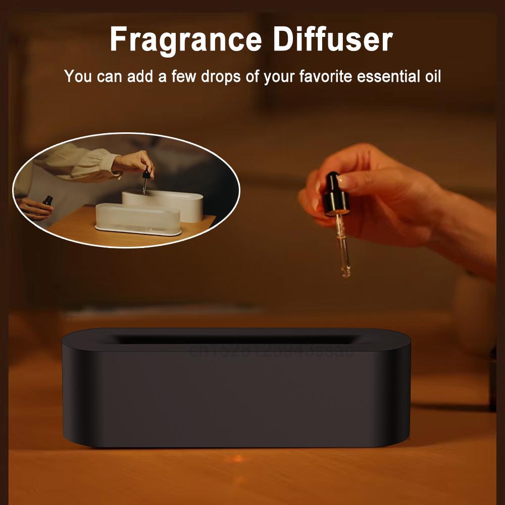 Flammen-Luftbefeuchter-Diffusor, Feuer-Aroma-Luftbefeuchter, Duft-Diffusor, Aromatherapie, USB-Diffusor für ätherische Öle für Zuhause, Zimmer, Büro