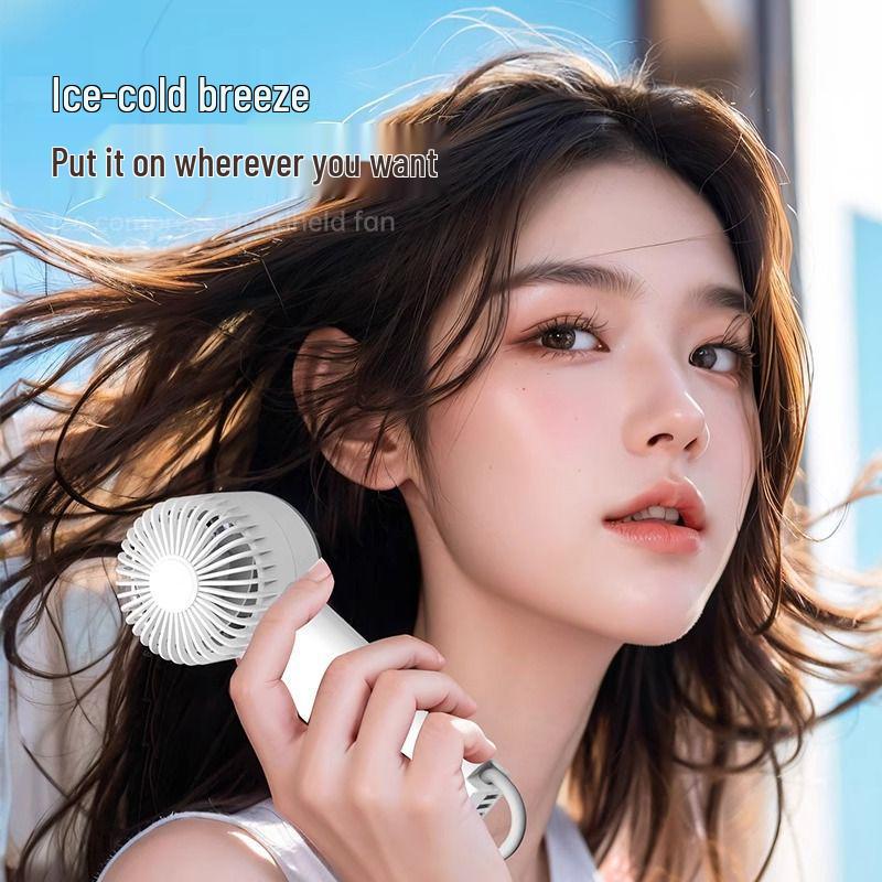 Top-Selling Portable Rechargeable Ice Pack Handheld Fan with Display Screen for Outdoor Summer Travel Cooling