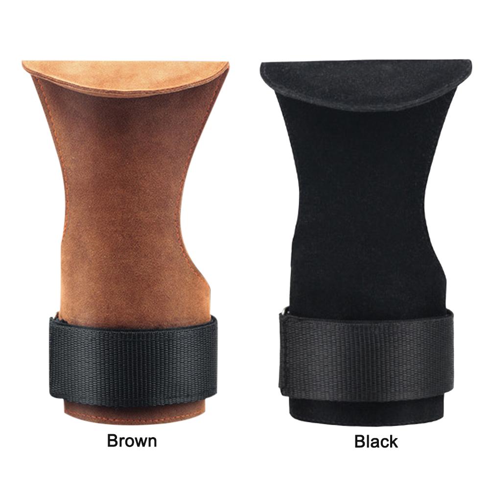 Leather Gym Gloves Grips Training Fitness Sports Hand Protector for Men Women