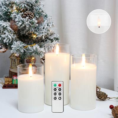 3 Stück flammenlose LED-Teelichter, batteriebetrieben, warmweiß, flackerndes Kerzenlicht.