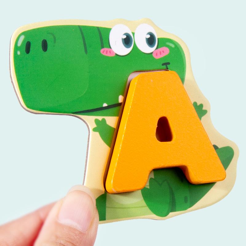 Montessori Alphabet Matching Wooden Blocks: Educational Puzzle Toys for Kids Ages 2-6.