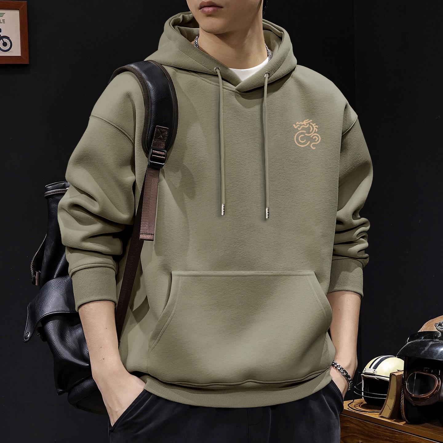 

Men s Heavyweight Hoodie: New Trendy Autumn/Winter Long-Sleeve Plus Size Jacket S (95-120 lbs)
