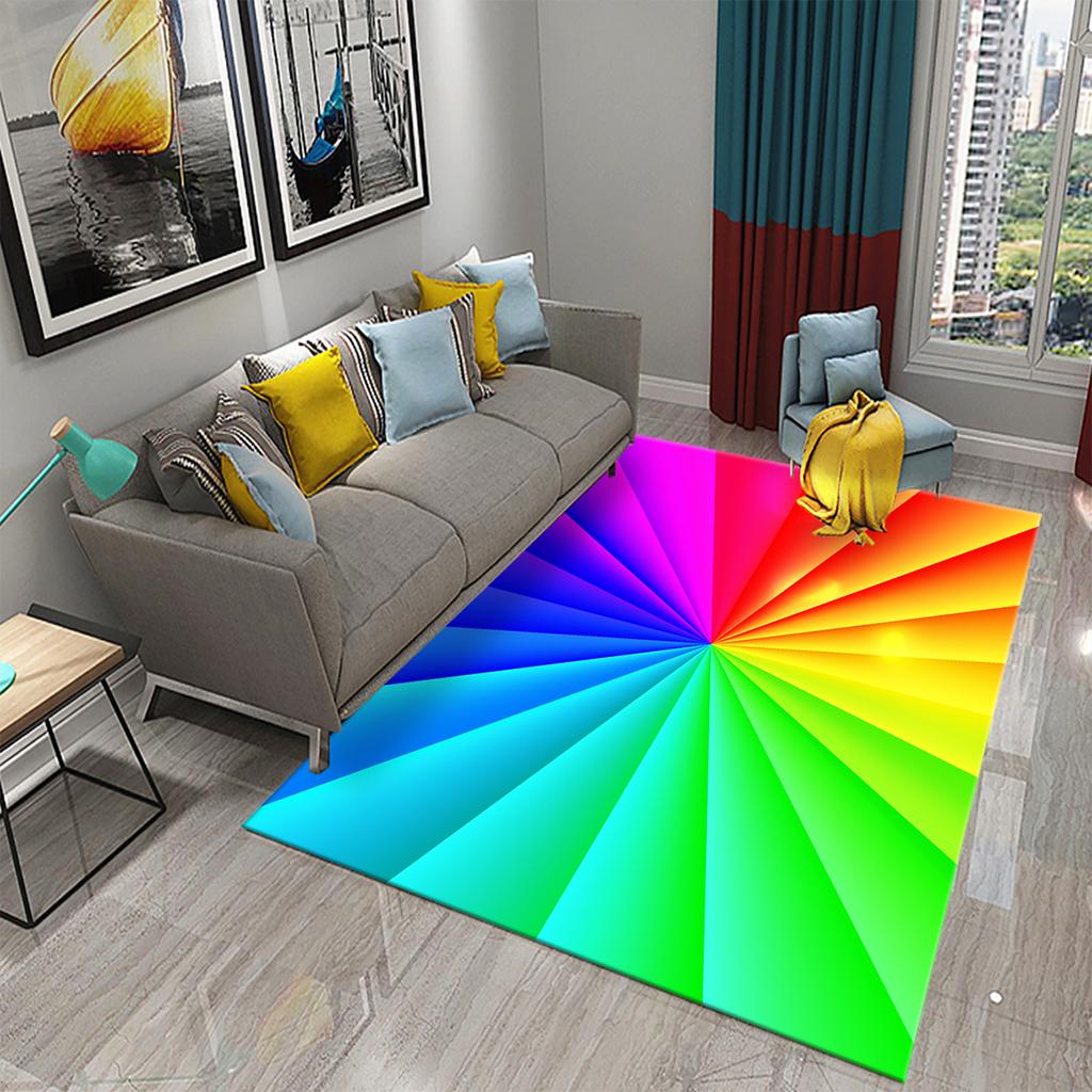 Colorful Rainbow Carpet for Bathroom Living Room Bedroom Kitchen Entrance Rug Soft Non-Slip Carpet Home Decoration Floor Mat