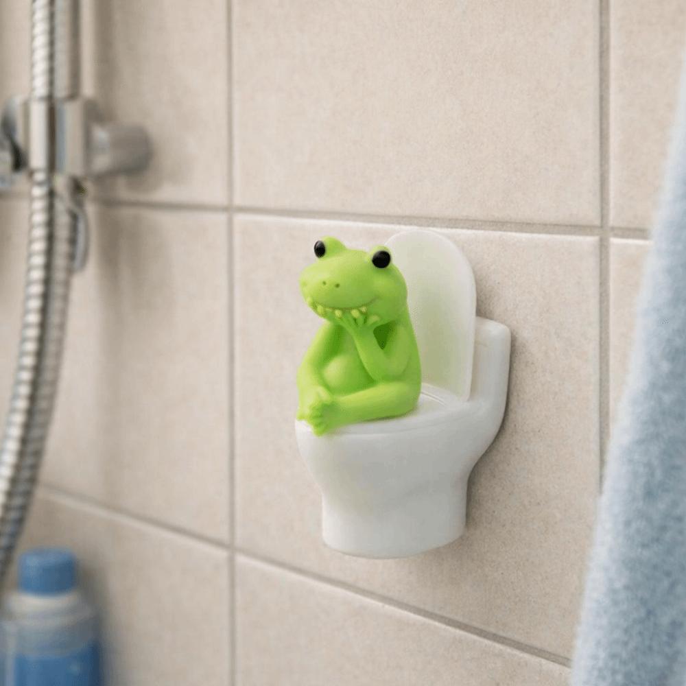 Cartoon Pig Figurine PVC Toilet Frog Ornaments Wall Decor Toilet Pig Decoration  Car Decor