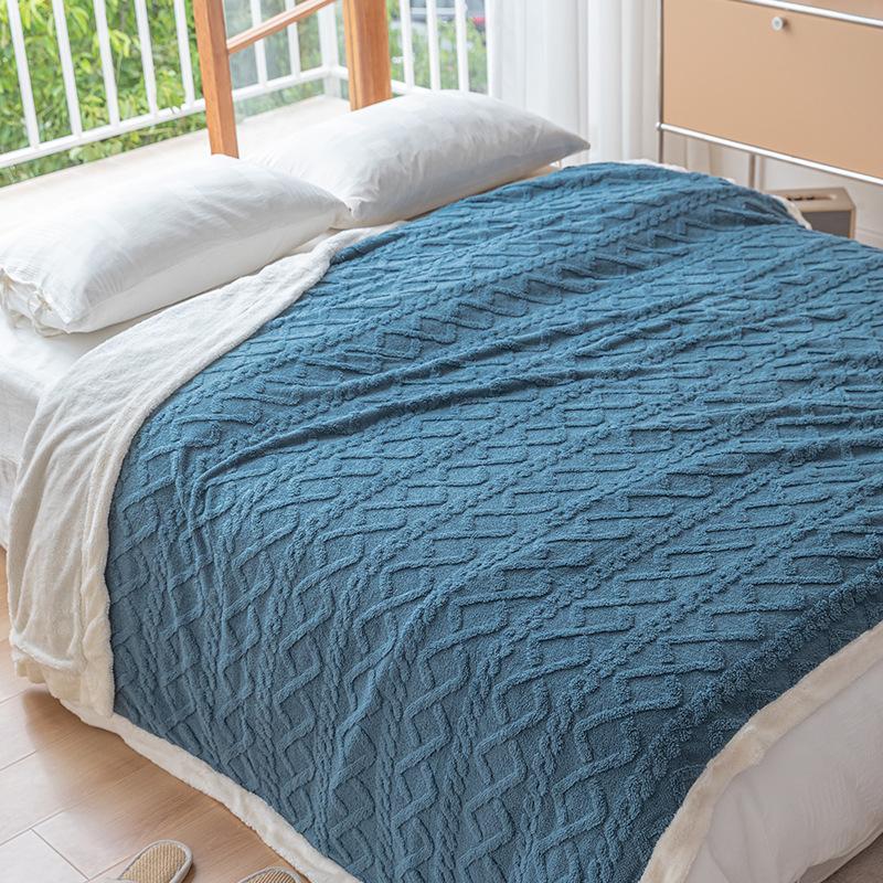 Koc flanelowy z polaru 3D żakardowy, miękki, ciepły koc na kanapę, sofę, łóżko, krzesło, super miękki w dotyku, przytulny koc dla mamy, gruby koc, koc telewizyjny