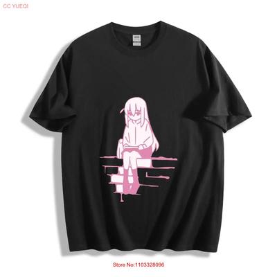 Bocchi the Rock Protagonist Pink Silhouette T Shirt Charming Anime Vintage Washed Breathable Soft Stretched Unisex