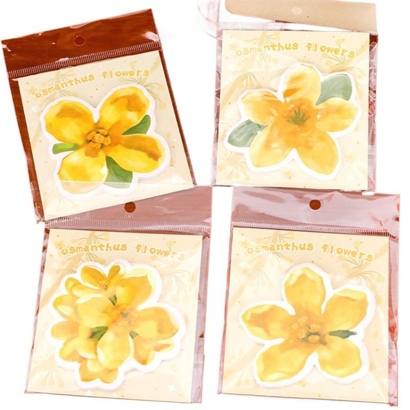 

Gift ins cute special shaped osmanthus sticky notes students can tear message high value flowers times sticker Kawai stationery