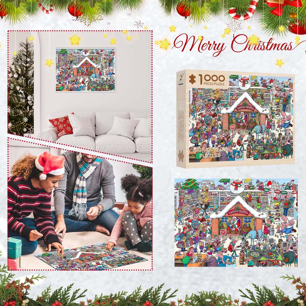 Christmas Elements Irregular Shaped Puzzle Desktop Children Wooden Puzzle